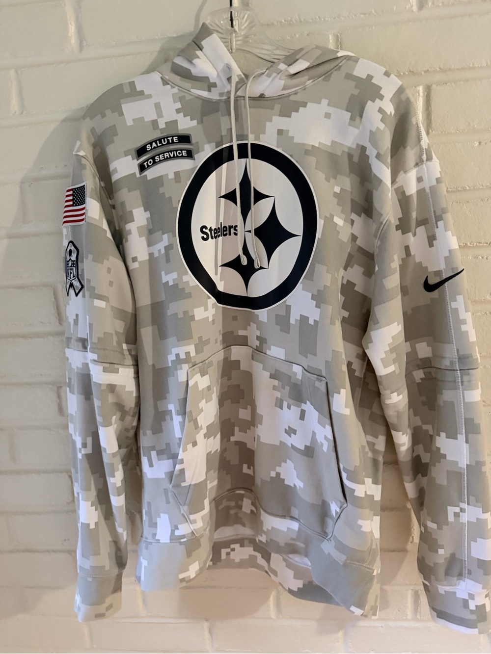 Nike Steelers Camo Salute to Service Hoodie - White, Tan, Black